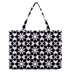 Mosaic Floral Repeat Pattern Zipper Medium Tote Bag by Ravend