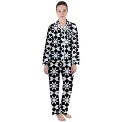 Mosaic Floral Repeat Pattern Women s Long Sleeve Satin Pajamas Set	 by Ravend