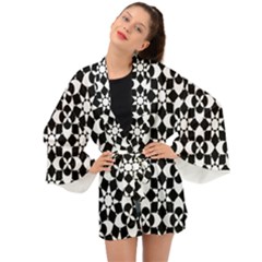 Mosaic Floral Repeat Pattern Long Sleeve Kimono by Ravend