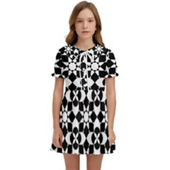 Mosaic Floral Repeat Pattern Kids  Sweet Collar Dress by Ravend