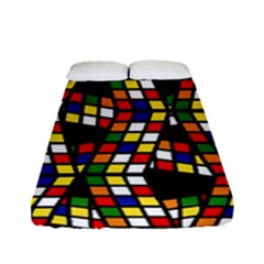 Graphic Pattern Rubiks Cube Cubes Fitted Sheet (full/ Double Size) by Ravend