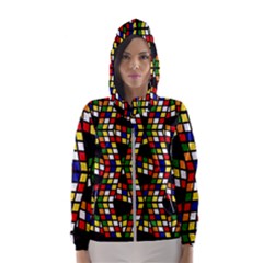 Graphic Pattern Rubiks Cube Cubes Women s Hooded Windbreaker by Ravend