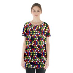 Graphic Pattern Rubiks Cube Cubes Skirt Hem Sports Top by Ravend