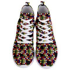 Graphic Pattern Rubiks Cube Cubes Men s Lightweight High Top Sneakers by Ravend