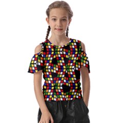 Graphic Pattern Rubiks Cube Cubes Kids  Butterfly Cutout T-shirt by Ravend