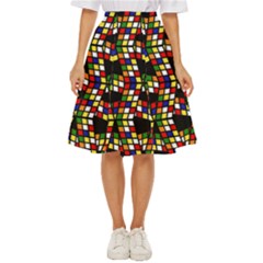 Graphic Pattern Rubiks Cube Cubes Classic Short Skirt by Ravend