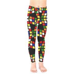 Graphic Pattern Rubiks Cube Cubes Kids  Classic Winter Leggings by Ravend