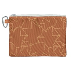 Autumn Leaves Repeat Pattern Canvas Cosmetic Bag (xl) by Ravend