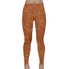 Autumn Leaves Repeat Pattern Lightweight Velour Classic Yoga Leggings by Ravend