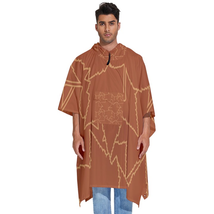 Autumn Leaves Repeat Pattern Men s Hooded Rain Ponchos