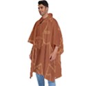 Autumn Leaves Repeat Pattern Men s Hooded Rain Ponchos View2