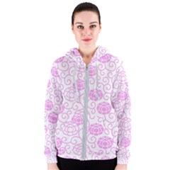 Peony Asia Spring Flowers Natural Women s Zipper Hoodie by Ravend