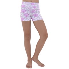 Peony Asia Spring Flowers Natural Kids  Lightweight Velour Yoga Shorts by Ravend