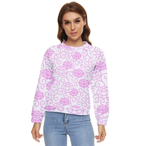 Peony Asia Spring Flowers Natural Women s Long Sleeve Raglan T-shirt by Ravend