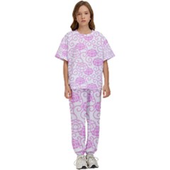 Peony Asia Spring Flowers Natural Kids  T-shirt And Pants Sports Set by Ravend