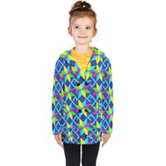 Pattern Star Abstract Background Kids  Double Breasted Button Coat