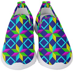 Pattern Star Abstract Background Kids  Slip On Sneakers by Ravend