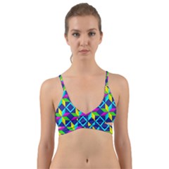 Pattern Star Abstract Background Wrap Around Bikini Top by Ravend