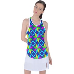 Pattern Star Abstract Background Racer Back Mesh Tank Top by Ravend