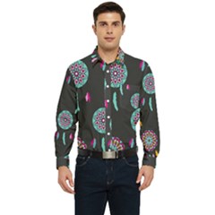 Dreamcatcher Seamless American Men s Long Sleeve Pocket Shirt  by Ravend