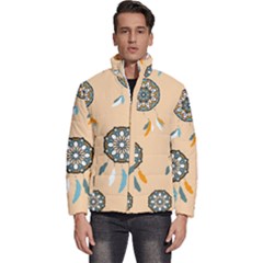 Dreamcatcher Pattern Pen Background Men s Puffer Bubble Jacket Coat by Ravend