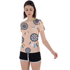 Dreamcatcher Pattern Pen Background Back Circle Cutout Sports T-shirt by Ravend