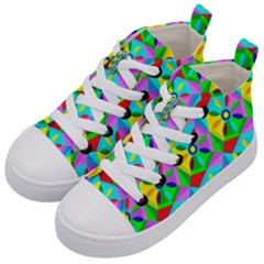 Star Texture Template Design Kids  Mid-top Canvas Sneakers by Ravend