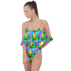 Star Texture Template Design Drape Piece Swimsuit by Ravend