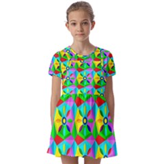 Star Texture Template Design Kids  Short Sleeve Pinafore Style Dress by Ravend