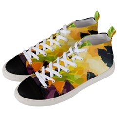 Forest Trees Nature Wood Green Men s Mid-top Canvas Sneakers by Ravend