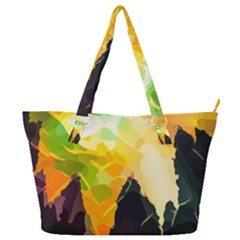 Forest Trees Nature Wood Green Full Print Shoulder Bag by Ravend