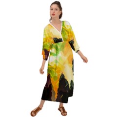 Forest Trees Nature Wood Green Grecian Style  Maxi Dress by Ravend