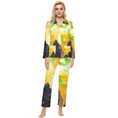 Forest Trees Nature Wood Green Womens  Long Sleeve Velvet Pocket Pajamas Set by Ravend