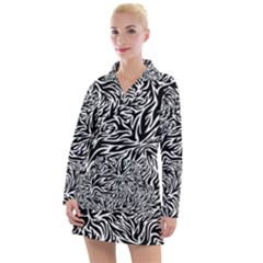 Flames Fire Pattern Digital Art Women s Long Sleeve Casual Dress by Ravend