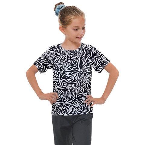 Flames Fire Pattern Digital Art Kids  Mesh Piece T-shirt by Ravend