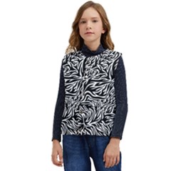 Flames Fire Pattern Digital Art Kid s Button Up Puffer Vest	 by Ravend