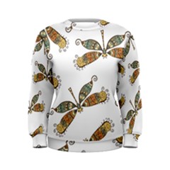 Pattern Dragonfly Background Women s Sweatshirt