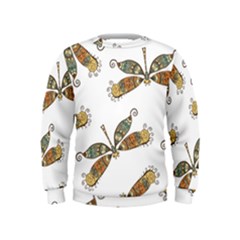 Pattern Dragonfly Background Kids  Sweatshirt