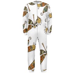 Pattern Dragonfly Background Onepiece Jumpsuit (men) by Ravend