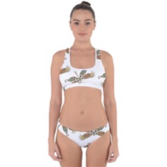 Pattern Dragonfly Background Cross Back Hipster Bikini Set by Ravend