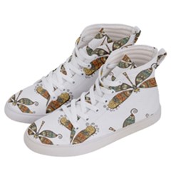 Pattern Dragonfly Background Men s Hi-top Skate Sneakers by Ravend