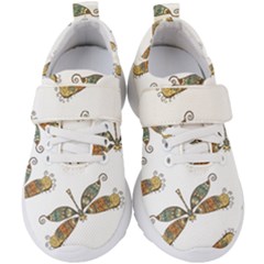 Pattern Dragonfly Background Kids  Velcro Strap Shoes by Ravend