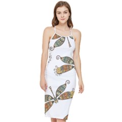 Pattern Dragonfly Background Bodycon Cross Back Summer Dress by Ravend