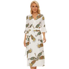 Pattern Dragonfly Background Midsummer Wrap Dress by Ravend