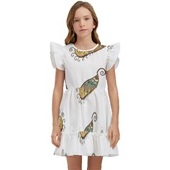 Pattern Dragonfly Background Kids  Winged Sleeve Dress