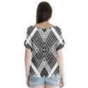 Pattern Tile Repeating Geometric V-Neck Flutter Sleeve Top View2