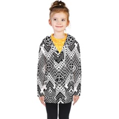 Pattern Tile Repeating Geometric Kids  Double Breasted Button Coat by Ravend