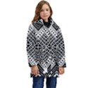 Pattern Tile Repeating Geometric Kids  Hooded Longline Puffer Jacket View1