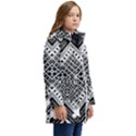 Pattern Tile Repeating Geometric Kids  Hooded Longline Puffer Jacket View2