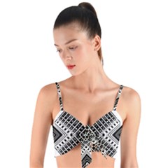 Pattern Tile Repeating Geometric Woven Tie Front Bralet